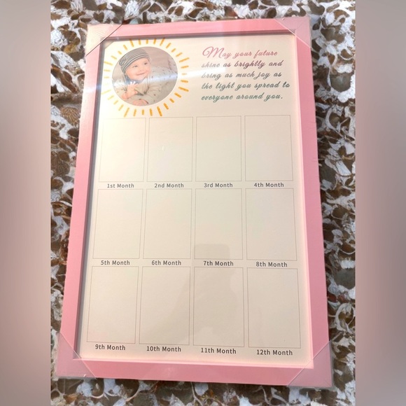 NEW Frame for Baby 1st Birthday: First Birthday Decorative Picture Frame Pink - Picture 1 of 8